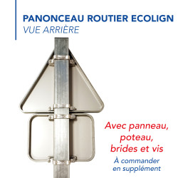Panonceau Routier Galva Ecolign Type M2 avec panneau triangle danger - vue arrière