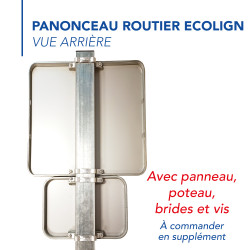 Panonceau Routier Directionnel M3 en Galva Ecolign avec panneau carré indication - vue arrière