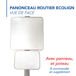 Panonceau Routier Directionnel M3 en Galva Ecolign avec panneau carré indication - vue de face