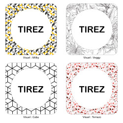 PLAQUE DE PORTE DESIGN SPHERE TIREZ - 125X125 mm