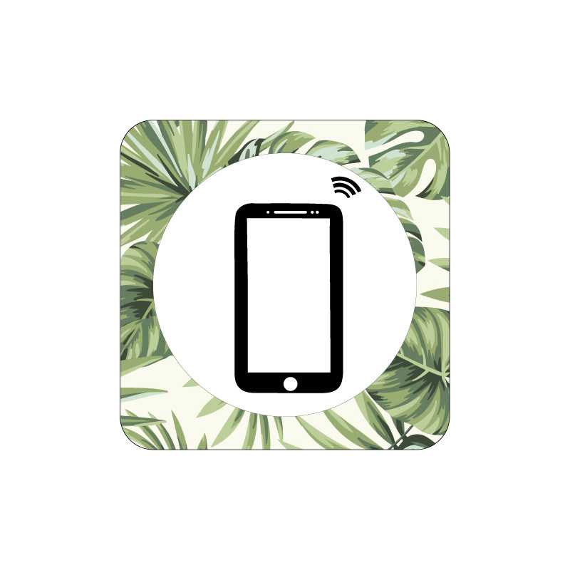 PLAQUE DE PORTE DESIGN SPHERE SMARTPHONE AUTORISE - 125X125 mm