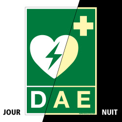 PANNEAU DEFIBRILLATEUR DAE PHOTOLUMINESCENT (B0352-PHO)