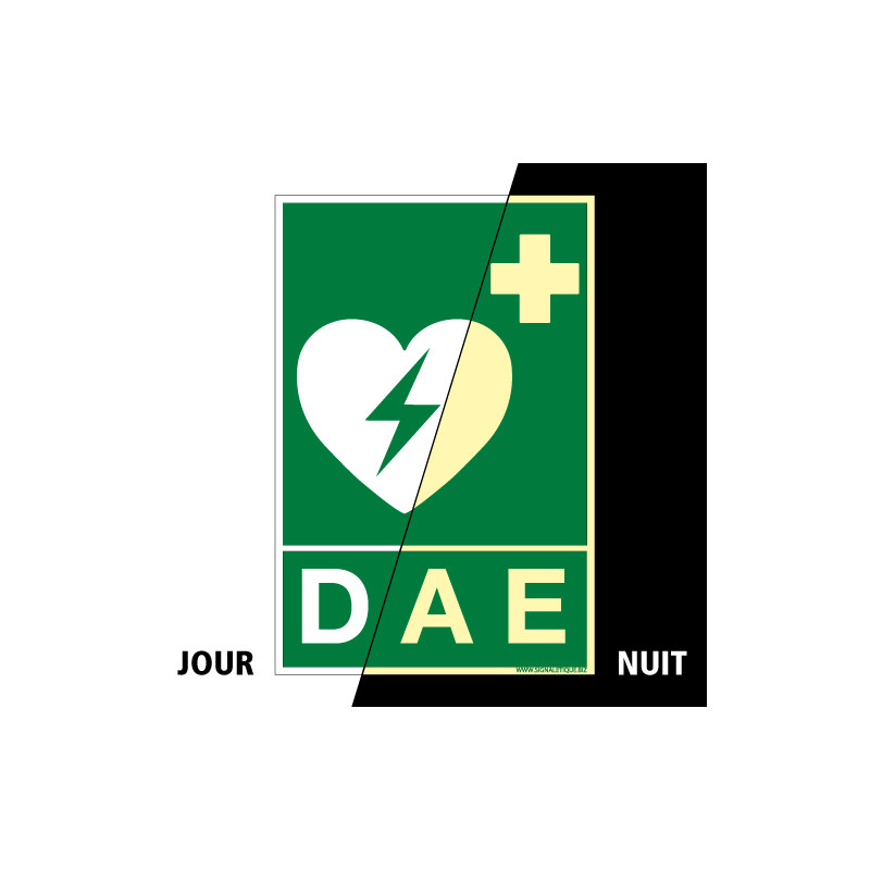 PANNEAU DEFIBRILLATEUR DAE PHOTOLUMINESCENT (B0352-PHO)