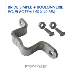 Bride simple de fixation poteau carré 40x40