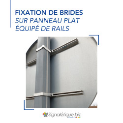 Fixation de brides simples sur panneau avec rails