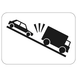Panonceau Routier de type M9 danger de heurts avec véhicules lents descendants M9j1 complément panneau routier type A en Galva