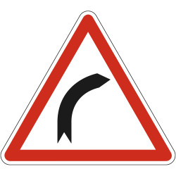 Panneau Danger Virage à droite A1a Signalisation Triangulaire Bord Rouge Panneau Sécurité Routière