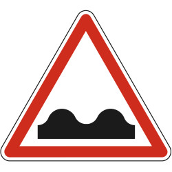 Panneau Danger Cassis ou dos-d'âne A2a Signalisation Triangulaire Bord Rouge Panneau Sécurité Routière