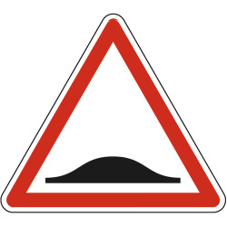 Panneau Danger Ralentisseur de type dos-d'âne A2b Signalisation Triangulaire Bord Rouge Panneau Sécurité Routière
