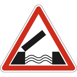 Panneau Danger Pont mobile A6 Signalisation Triangulaire Bord Rouge Panneau Sécurité Routière