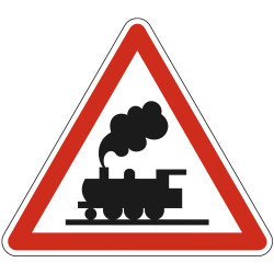 Panneau Danger Passage à niveau sans barrière A8 Signalisation Triangulaire Bord Rouge Panneau Sécurité Routière