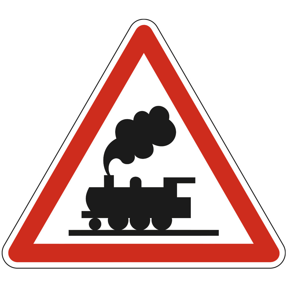 Panneau Danger Passage à niveau sans barrière A8 Signalisation Triangulaire Bord Rouge Panneau Sécurité Routière Panneau Danger Passage à niveau sans barrière A8 Signalisation Triangulaire Bord Rouge Panneau Sécurité Routière