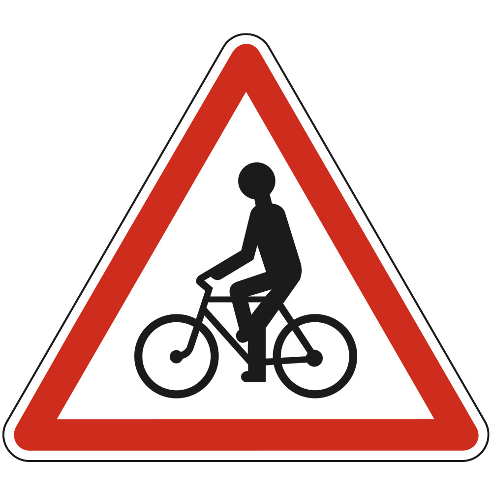 Panneau Danger Débouché de cyclistes de droite ou de gauche A21 Signalisation Triangulaire Bord Rouge Panneau Sécurité Routiè Panneau Danger Débouché de cyclistes de droite ou de gauche A21 Signalisation Triangulaire Bord Rouge Panneau Sécurité Routiè
