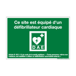 Panneau Défibrillateur Automatique Sticker D.A.E, Panneau Pvc, Alu