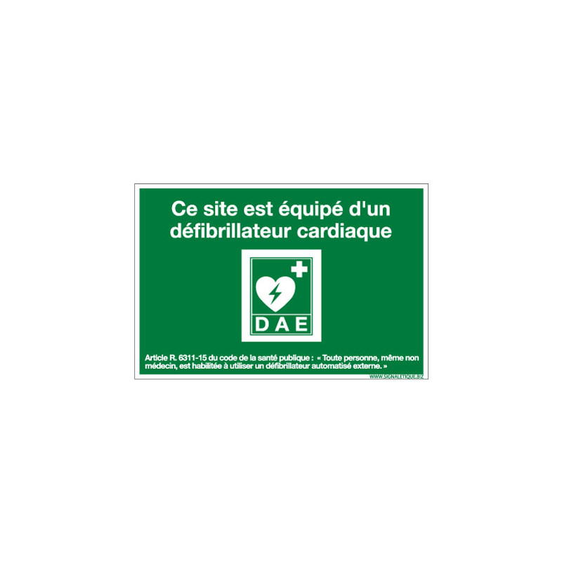 Panneau Défibrillateur Automatique Sticker D.A.E, Panneau Pvc, Alu