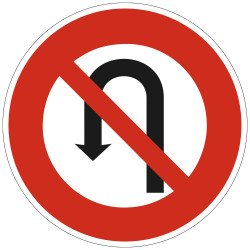 Panneau Interdiction de faire demi-tour B2c Signalisation Ronde Bord Rouge Panneau Sécurité Routière