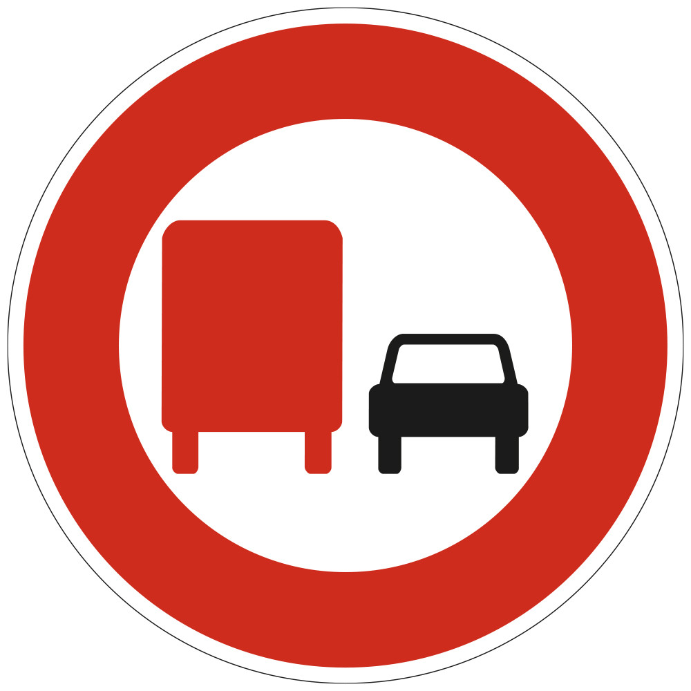 Panneau Interdiction aux transports de plus de 3.5 t. de dépasser tous les véhicules moteur B3a Signalisation Ronde Panneau Interdiction aux transports de plus de 3.5 t. de dépasser tous les véhicules moteur B3a Signalisation Ronde