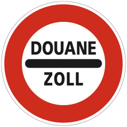 Panneau Interdiction Arrêt au poste de douane B4 Signalisation Ronde Bord Rouge Panneau Sécurité Routière