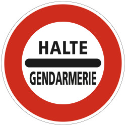 Panneau Interdiction Arrêt au poste de gendarmerie B5a Signalisation Ronde Bord Rouge Panneau Sécurité Routière