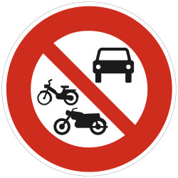 Panneau Interdiction Accès interdit à tous les véhicules à moteur B7b Signalisation Ronde Bord Rouge Panneau Sécurité Routièr