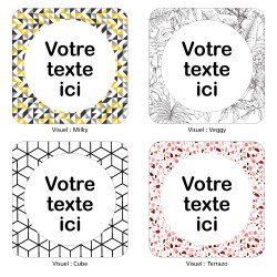 PLAQUE DE PORTE DESIGN SPHERE PERSONNALISABLE - 125X125 mm