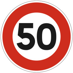Panneau Interdiction Limitation de vitesse personnalisée B14 Signalisation Ronde Bord Rouge Panneau Sécurité Routière