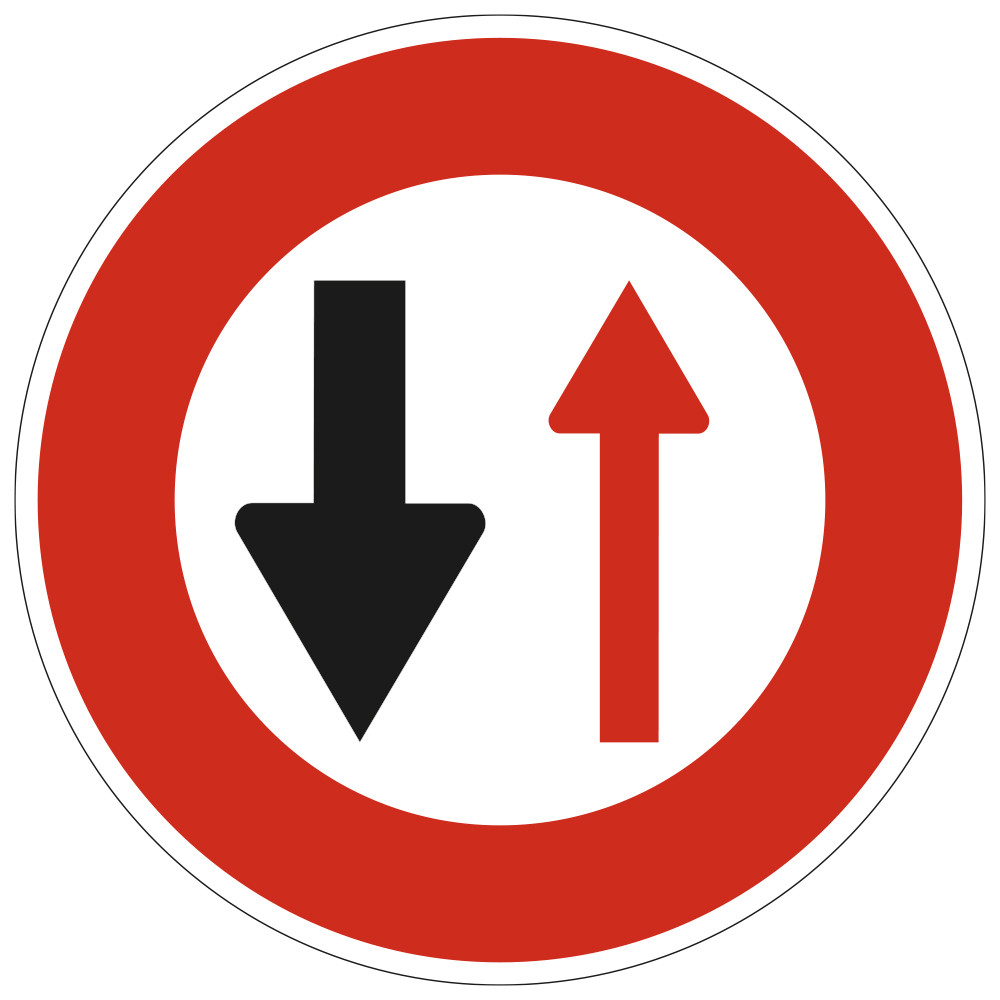 Panneau Interdiction Cédez le passage à la circulation venant en sens inverse B15 Signalisation Ronde Bord Rouge Panneau Sécuri Panneau Interdiction Cédez le passage à la circulation venant en sens inverse B15 Signalisation Ronde Bord Rouge Panneau Sécuri