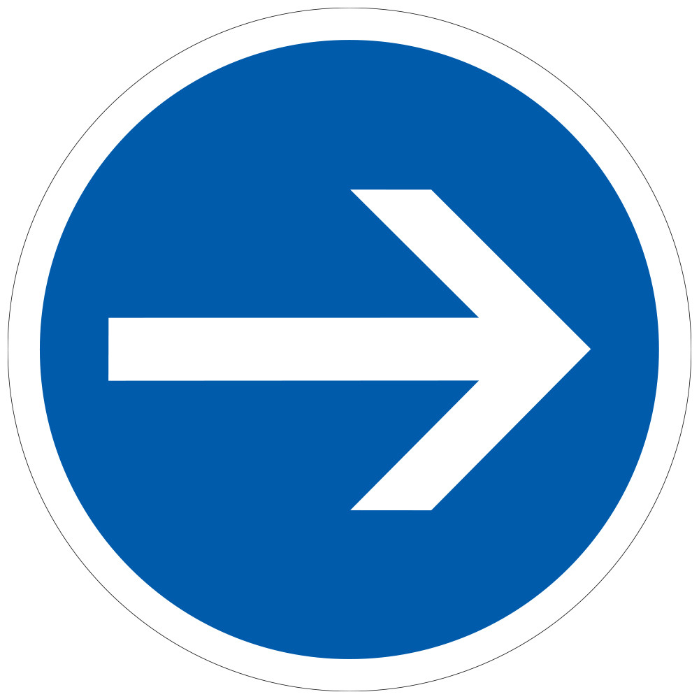 Panneau Obligation de tourner à droite avant le panneau B21-1 Signalisation Ronde Fond bleu Panneau Sécurité Routière Panneau Obligation de tourner à droite avant le panneau B21-1 Signalisation Ronde Fond bleu Panneau Sécurité Routière