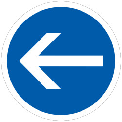 Panneau Obligation de tourner à gauche avant le panneau B21-2 Signalisation Ronde Fond bleu Panneau Sécurité Routière