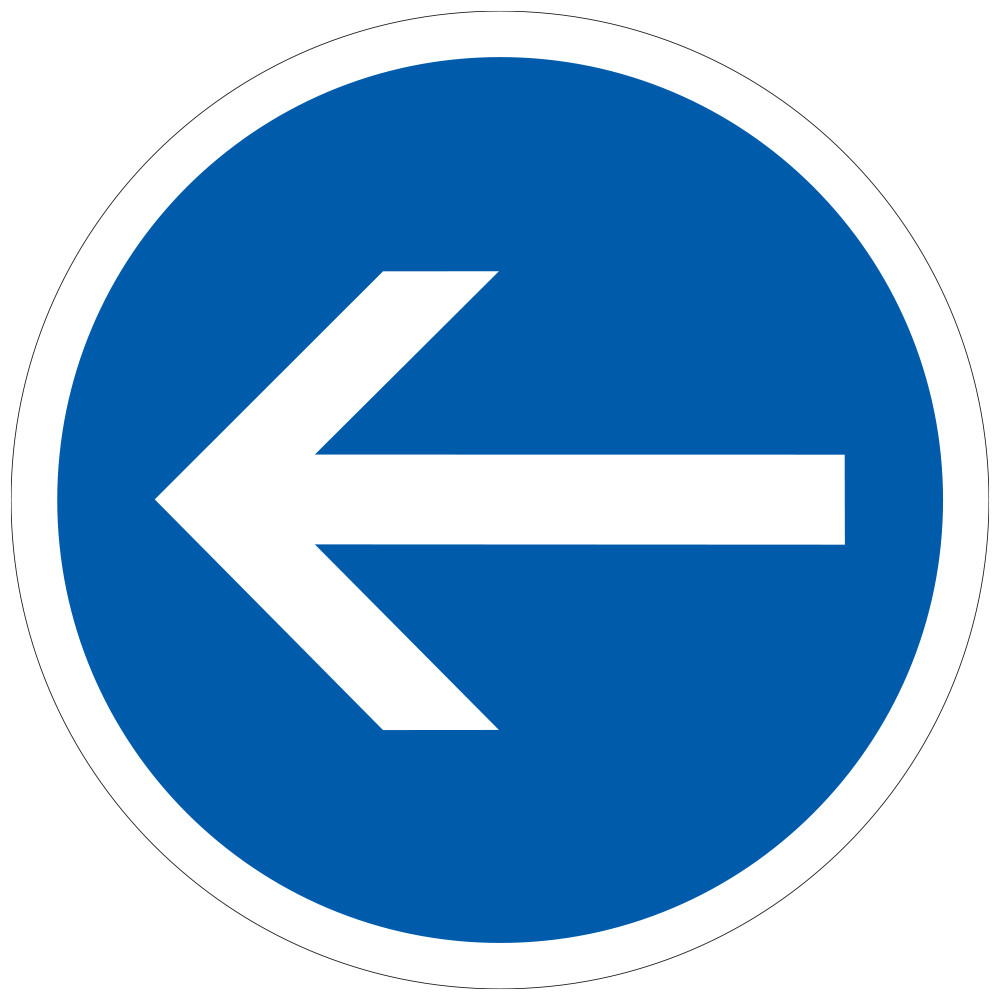 Panneau Obligation de tourner à gauche avant le panneau B21-2 Signalisation Ronde Fond bleu Panneau Sécurité Routière Panneau Obligation de tourner à gauche avant le panneau B21-2 Signalisation Ronde Fond bleu Panneau Sécurité Routière