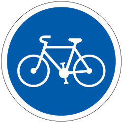 Panneau Obligation Piste ou bande obligatoire pour les cycles B22a Signalisation Ronde Fond bleu Panneau Sécurité Routière
