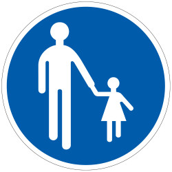 Panneau Obligation Chemin obligatoire pour piétons B22b Signalisation Ronde Fond bleu Panneau Sécurité Routière