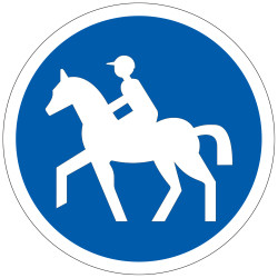 Panneau Obligation Chemin obligatoire pour cavaliers B22c Signalisation Ronde Fond bleu Panneau Sécurité Routière