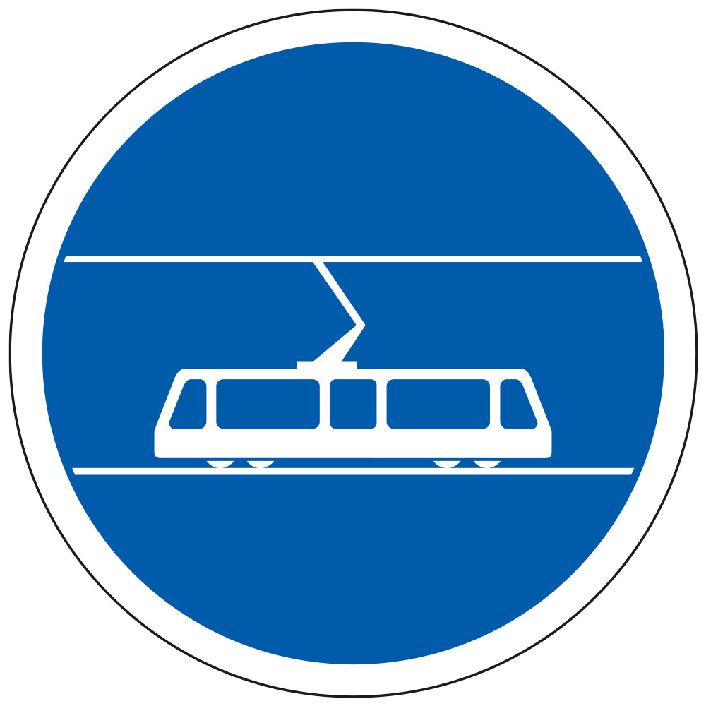 Panneau Obligation Voie réservée aux tramways B27b Signalisation Ronde Fond bleu Panneau Sécurité Routière Panneau Obligation Voie réservée aux tramways B27b Signalisation Ronde Fond bleu Panneau Sécurité Routière