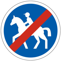 Panneau de fin d'obligation fin de chemin obligatoire pour cavaliers B42 Signalisation Ronde Fond bleu Panneau Sécurité Routie