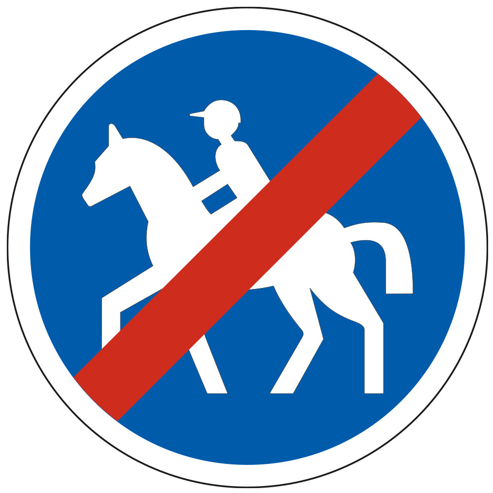 Panneau de fin d'obligation fin de chemin obligatoire pour cavaliers B42 Signalisation Ronde Fond bleu Panneau Sécurité Routie Panneau de fin d'obligation fin de chemin obligatoire pour cavaliers B42 Signalisation Ronde Fond bleu Panneau Sécurité Routie