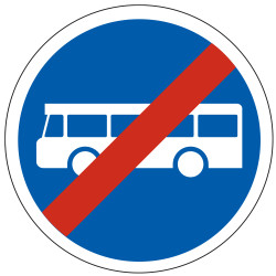 Panneau de fin d'obligation fin de voie réservée aux véhicules des services de transport en commun B45a Signalisation Ronde Fond