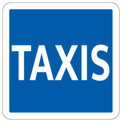 Panneau d'indication Stationnement taxis C5 Signalisation Carré Fond bleu Panneau Sécurité Routière