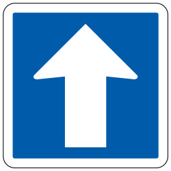 Panneau d'indication Circulation à sens unique C12 Signalisation Carré Fond bleu Panneau Sécurité Routière
