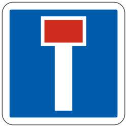 Panneau d'indication Impasse C13a Signalisation Carré Fond bleu Panneau Sécurité Routière