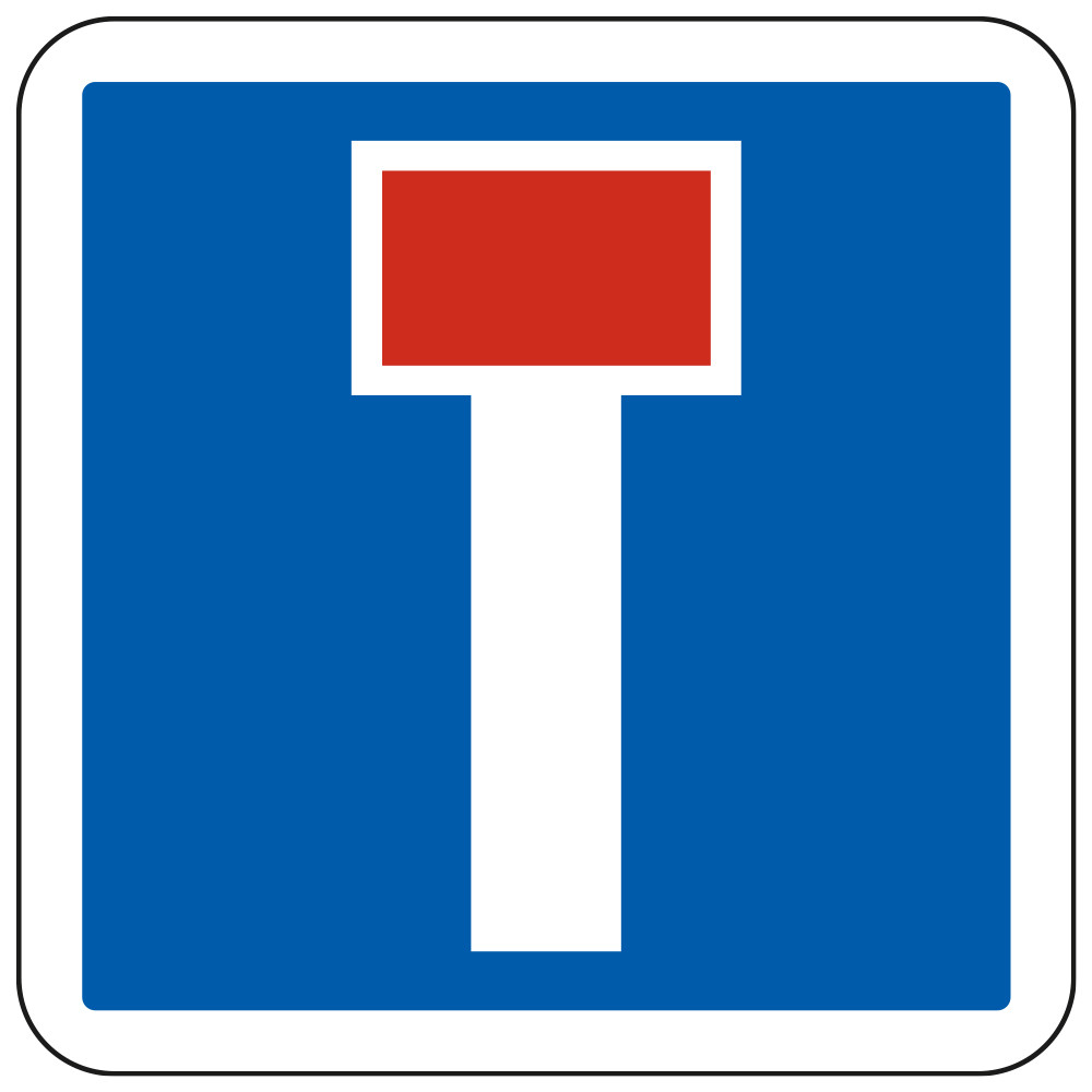 Panneau d'indication Impasse C13a Signalisation Carré Fond bleu Panneau Sécurité Routière