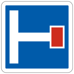 Panneau d'indication Présignalisation d'une impasse C13b Signalisation Carré Fond bleu Panneau Sécurité Routière
