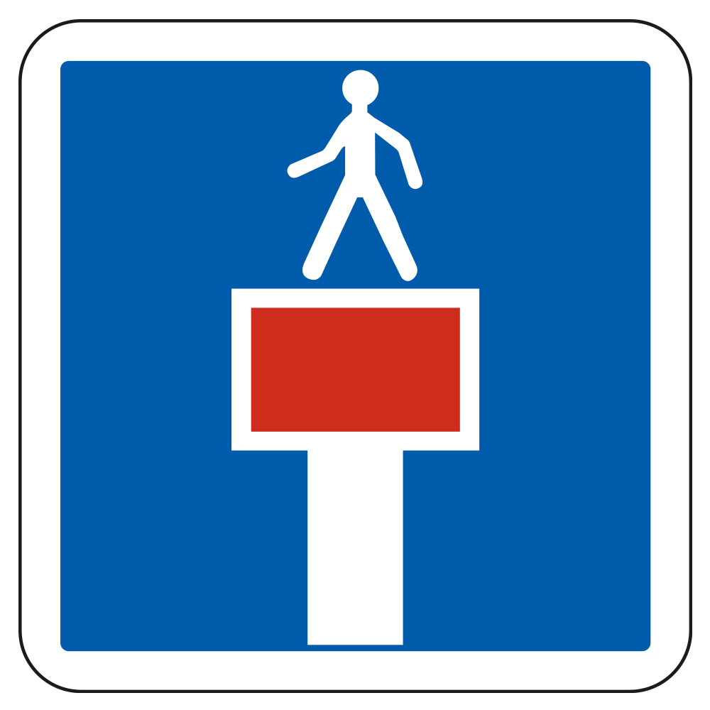 Panneau d'indication Impasse uniquement accessible par les piétons C13c Signalisation Carré Fond bleu Panneau Sécurité Panneau d'indication Impasse uniquement accessible par les piétons C13c Signalisation Carré Fond bleu Panneau Sécurité