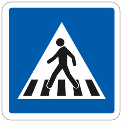 Panneau d'indication Passage pour piétons C20a Signalisation Carré Fond bleu Panneau Sécurité Routière