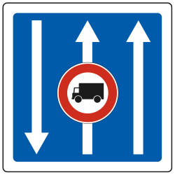 Panneau d'indication Conditions particulières de circulation par voie sur la route suivie personnalisable C24a Signalisation Car