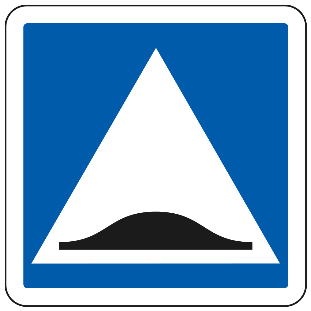 Panneau d'indication Surélévation de chaussée C27 Signalisation Carré Fond bleu Panneau Sécurité Routière Panneau d'indication Surélévation de chaussée C27 Signalisation Carré Fond bleu Panneau Sécurité Routière
