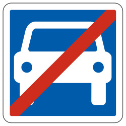 Panneau de fin d'indication fin de route à accès réglementé C108 Signalisation Carré Fond bleu Panneau Sécurité Routière