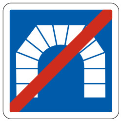 Panneau de fin d'indication fin de tunnel C112 Signalisation Carré Fond bleu Panneau Sécurité Routière