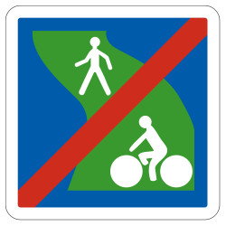 Panneau de fin d'indication fin de voies vertes C116 Signalisation Carré Fond bleu Panneau Sécurité Routière