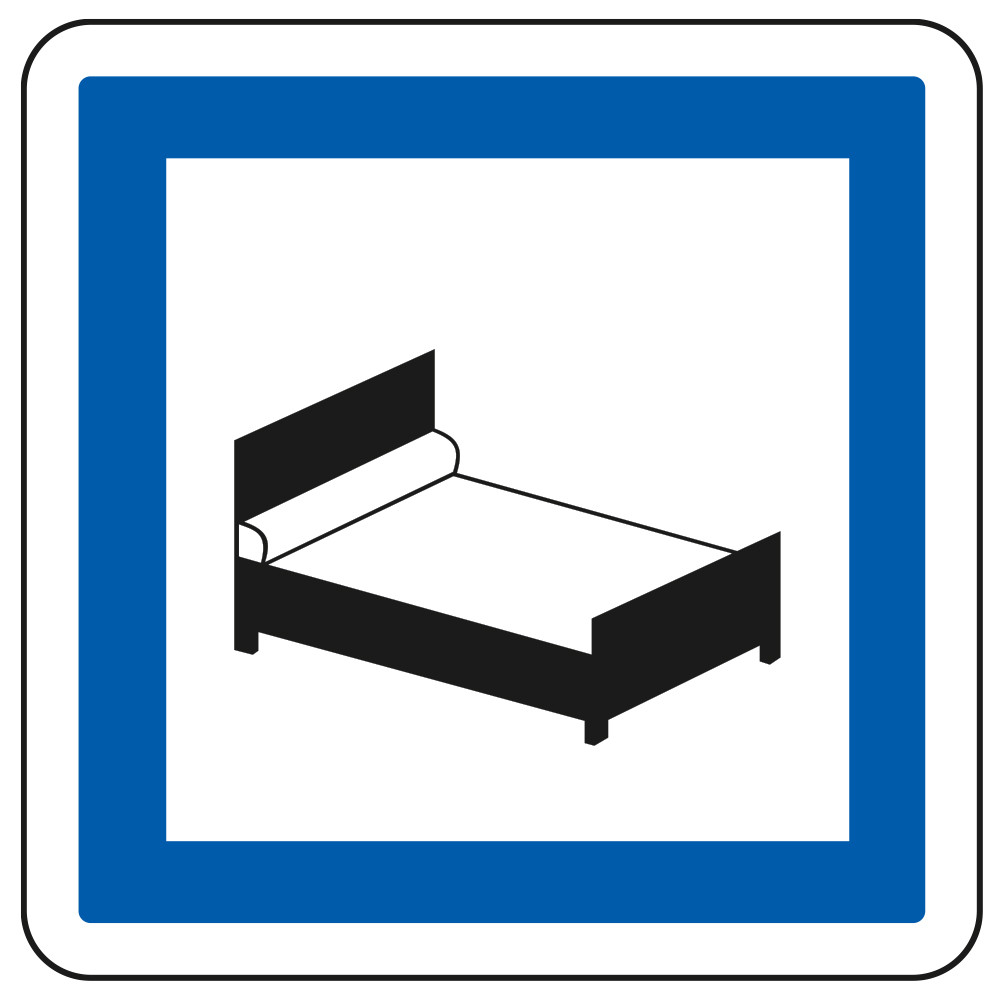Panneau d'indication des services Hôtel ouvert 7 jours sur 7 CE17 Signalisation Carré Fond blanc Bordure bleu Panneau Sécurité Panneau d'indication des services Hôtel ouvert 7 jours sur 7 CE17 Signalisation Carré Fond blanc Bordure bleu Panneau Sécurité